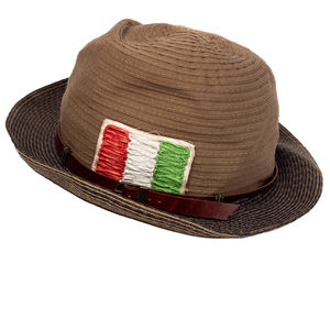 Grevi Brown & Dark Brown Panama Hat | Mens Size M - image 1